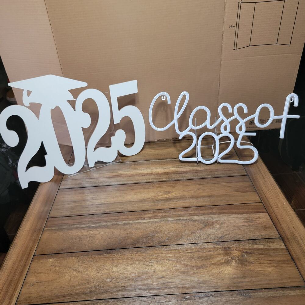 "Class of 2025" Light & "2025" Thin Wooden Cutout from Hobby Lobby